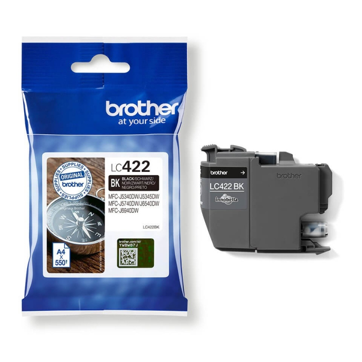 Brother Blæk LC422BK LC-422 Sort i gruppen COMPUTERTILBEHØR / Printere og tilbehør / Blæk og toner / Toner / Brother hos TP E-commerce Nordic AB (C26169)