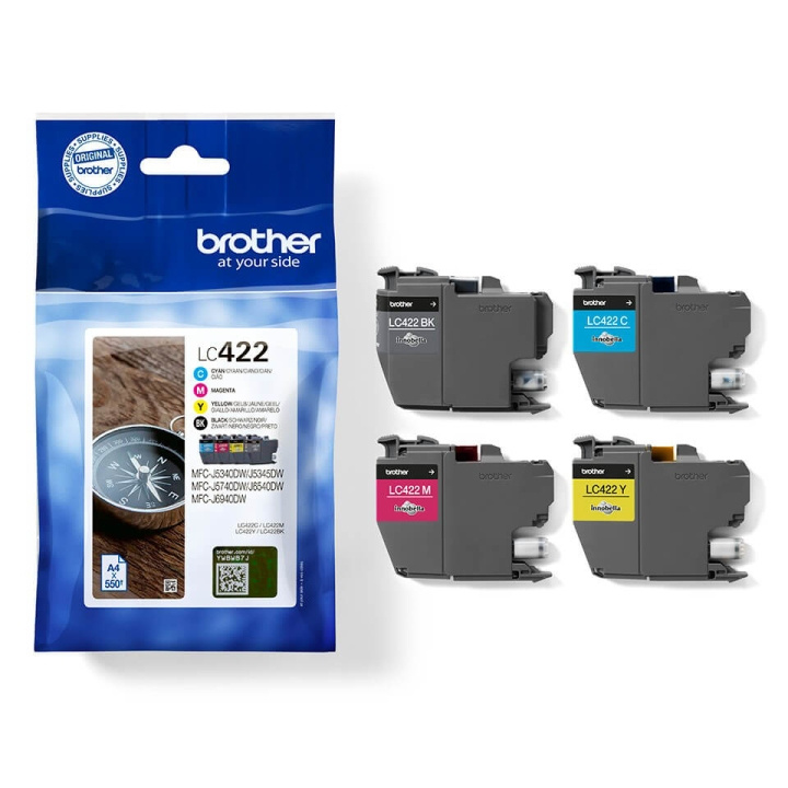 Brother Blæk Multipak LC422VAL LC-422 Sort Cyan Magenta Gul i gruppen COMPUTERTILBEHØR / Printere og tilbehør / Blæk og toner / Toner / Brother hos TP E-commerce Nordic AB (C26174)