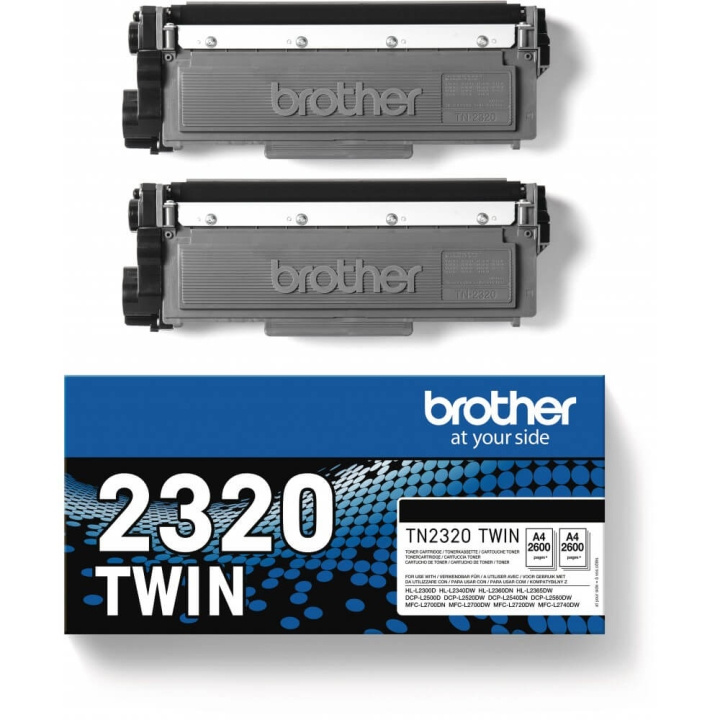 Brother Toner TN2320TWIN TN-2320 Twin-pak Sort i gruppen COMPUTERTILBEHØR / Printere og tilbehør / Blæk og toner / Toner / Brother hos TP E-commerce Nordic AB (C26274)