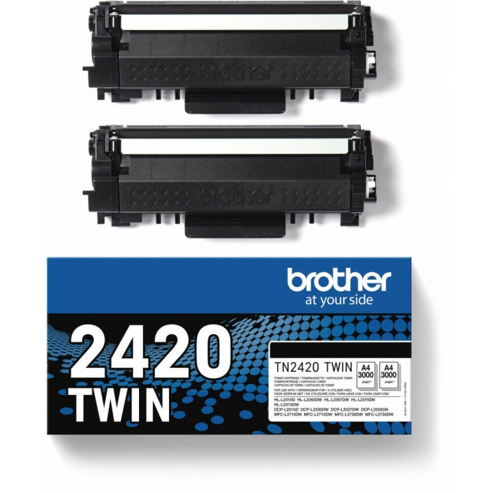 Brother Toner TN2420TWIN TN-2420 Twin-pak Sort i gruppen COMPUTERTILBEHØR / Printere og tilbehør / Blæk og toner / Toner / Brother hos TP E-commerce Nordic AB (C26277)