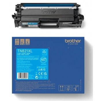 Brother Toner TN821XLC TN-821XL Cyan i gruppen COMPUTERTILBEHØR / Printere og tilbehør / Blæk og toner / Toner / Brother hos TP E-commerce Nordic AB (C26282)