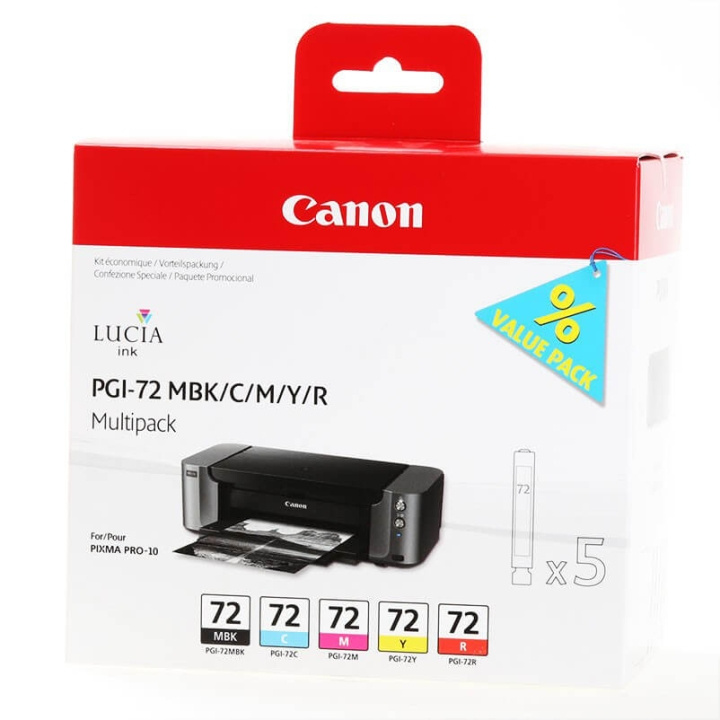 Canon Blæk 6402B009 PGI-72 MBK/C/M/Y/R i gruppen COMPUTERTILBEHØR / Printere og tilbehør / Blæk og toner / Toner / Canon hos TP E-commerce Nordic AB (C26303)