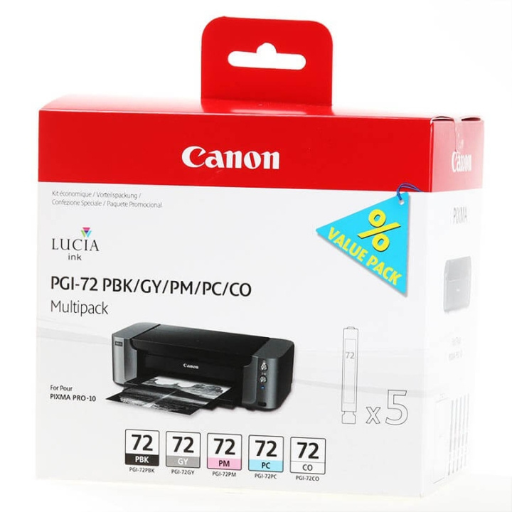 Canon Blæk 6403B007 PGI-72 PBK/GY/PM/PC/CO i gruppen COMPUTERTILBEHØR / Printere og tilbehør / Blæk og toner / Toner / Canon hos TP E-commerce Nordic AB (C26304)