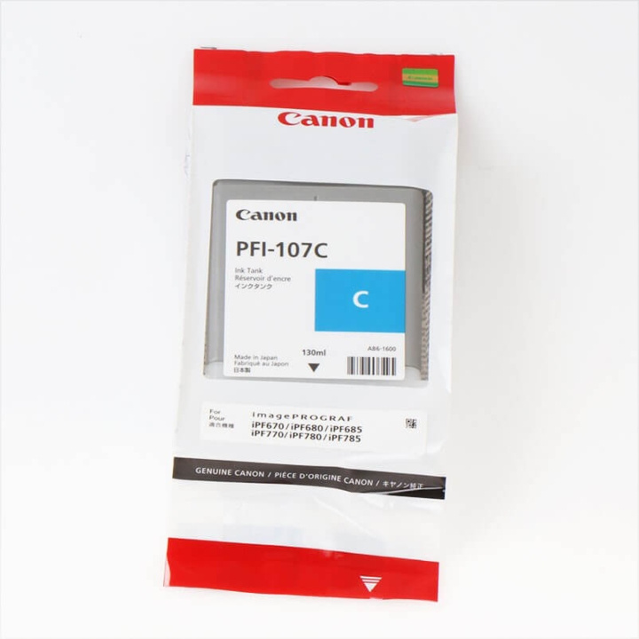 Canon Blæk 6706B001 PFI-107 Cyan i gruppen COMPUTERTILBEHØR / Printere og tilbehør / Blæk og toner / Toner / Canon hos TP E-commerce Nordic AB (C26322)