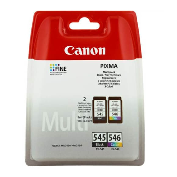 Canon Blæk Multipak 8287B005 PG-545/CL-546 1 Sort + 1 Farve i gruppen COMPUTERTILBEHØR / Printere og tilbehør / Blæk og toner / Toner / Canon hos TP E-commerce Nordic AB (C26329)