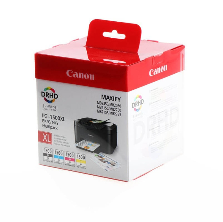 Canon Blæk Multipak 9182B004 PGI-1500XL Sort Cyan Magenta Gul i gruppen COMPUTERTILBEHØR / Printere og tilbehør / Blæk og toner / Toner / Canon hos TP E-commerce Nordic AB (C26338)