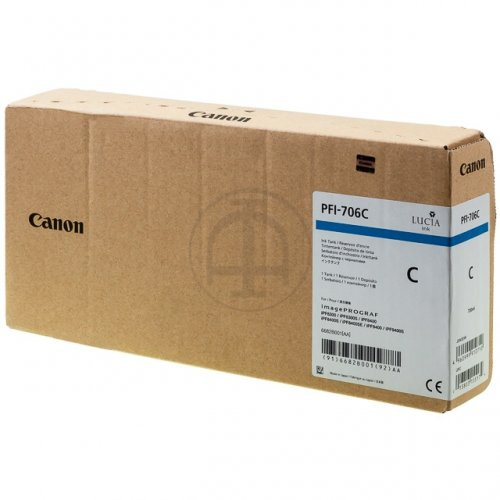 Canon Blæk 6682B001 PFI-706 Cyan i gruppen COMPUTERTILBEHØR / Printere og tilbehør / Blæk og toner / Toner / Canon hos TP E-commerce Nordic AB (C26362)