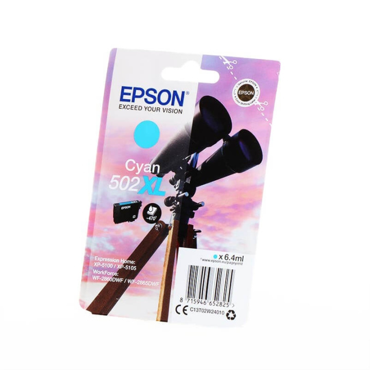 EPSON Blæk C13T02W24010 502XL Binoculars Cyan i gruppen COMPUTERTILBEHØR / Printere og tilbehør / Blæk og toner / Blækpatroner / Epson hos TP E-commerce Nordic AB (C26686)