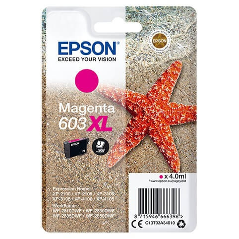 EPSON Blæk C13T03A34010 603XL Starfish Magenta i gruppen COMPUTERTILBEHØR / Printere og tilbehør / Blæk og toner / Blækpatroner / Epson hos TP E-commerce Nordic AB (C26692)