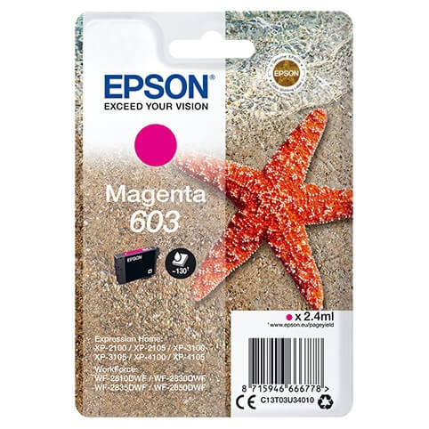 EPSON Blæk C13T03U34010 603 Starfish Magenta i gruppen COMPUTERTILBEHØR / Printere og tilbehør / Blæk og toner / Blækpatroner / Epson hos TP E-commerce Nordic AB (C26702)