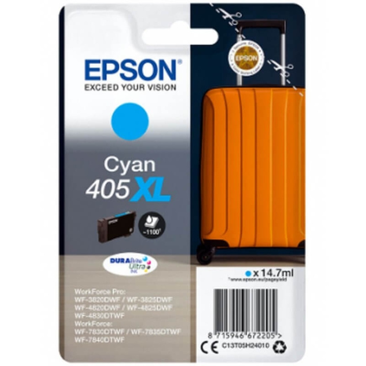 EPSON Blæk C13T05H24010 405XL Suitcase Cyan i gruppen COMPUTERTILBEHØR / Printere og tilbehør / Blæk og toner / Blækpatroner / Epson hos TP E-commerce Nordic AB (C26715)