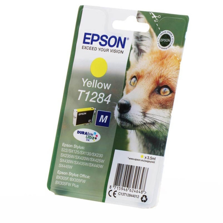 EPSON Blæk C13T12844012 T1284 Fox Gul i gruppen COMPUTERTILBEHØR / Printere og tilbehør / Blæk og toner / Blækpatroner / Epson hos TP E-commerce Nordic AB (C26751)