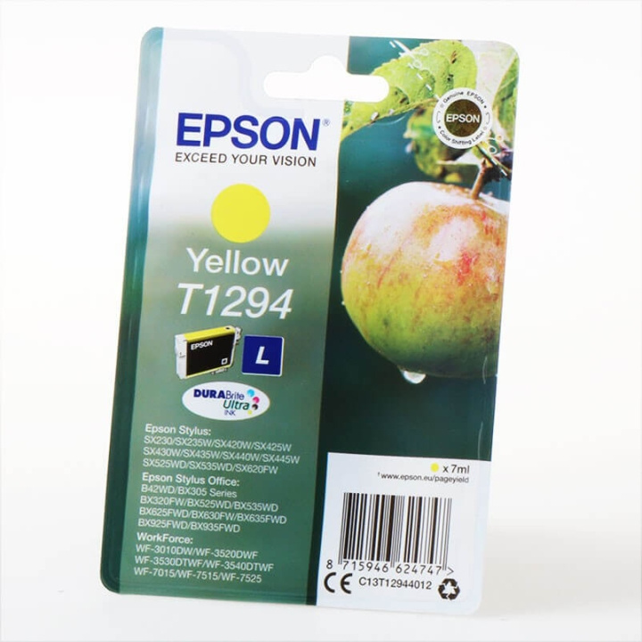 EPSON Blæk C13T12944012 T1294 Apple Gul i gruppen COMPUTERTILBEHØR / Printere og tilbehør / Blæk og toner / Blækpatroner / Epson hos TP E-commerce Nordic AB (C26756)