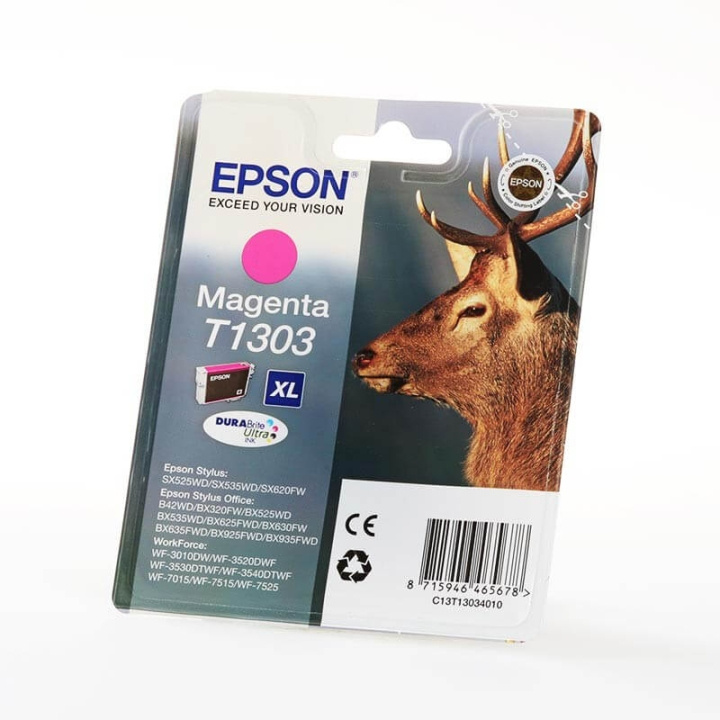 EPSON Blæk C13T13034012 T1303 Stag Magenta i gruppen COMPUTERTILBEHØR / Printere og tilbehør / Blæk og toner / Blækpatroner / Epson hos TP E-commerce Nordic AB (C26760)