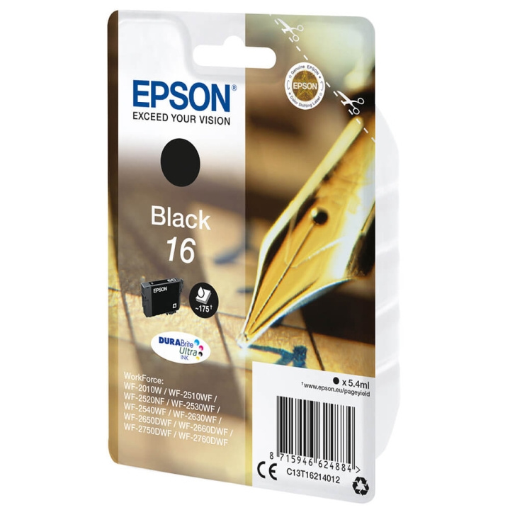 EPSON Blæk C13T16214012 16 Sort i gruppen COMPUTERTILBEHØR / Printere og tilbehør / Blæk og toner / Blækpatroner / Epson hos TP E-commerce Nordic AB (C26763)