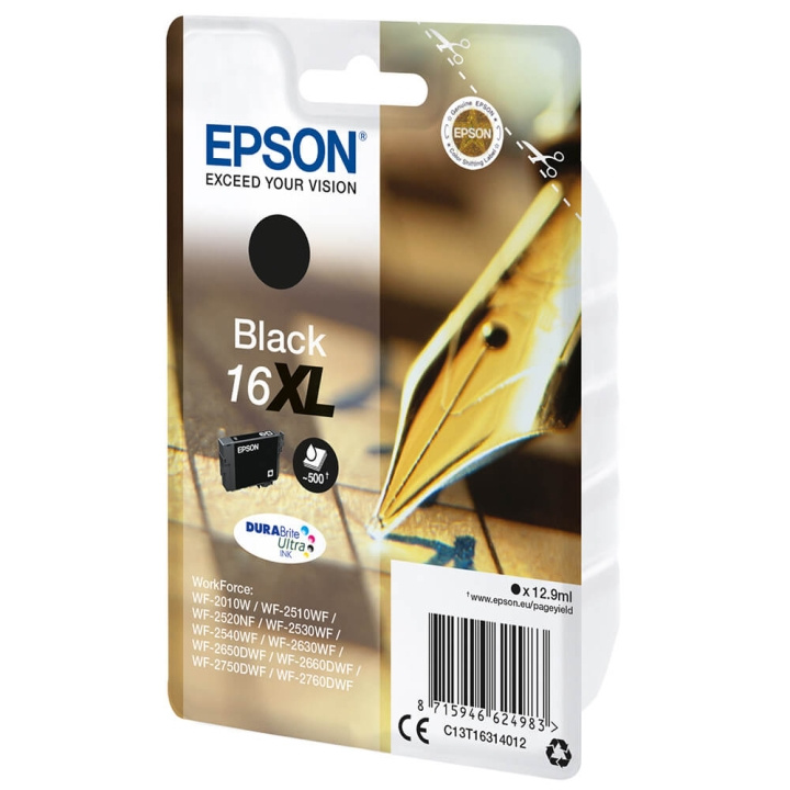 EPSON Blæk C13T16314012 16XL Sort i gruppen COMPUTERTILBEHØR / Printere og tilbehør / Blæk og toner / Blækpatroner / Epson hos TP E-commerce Nordic AB (C26768)