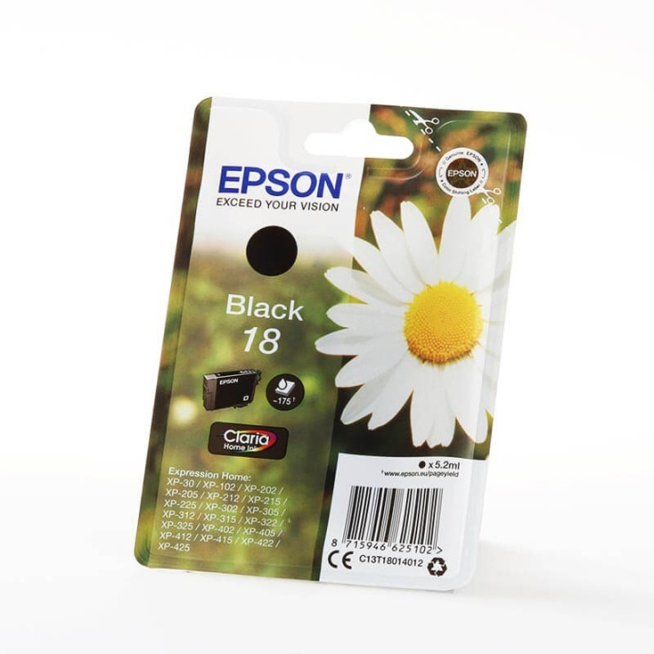 EPSON Blæk C13T18014012 18 Daisy Sort i gruppen COMPUTERTILBEHØR / Printere og tilbehør / Blæk og toner / Blækpatroner / Epson hos TP E-commerce Nordic AB (C26774)