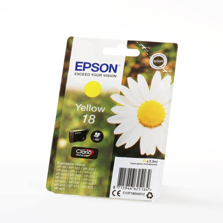 EPSON Blæk C13T18044012 18 Daisy Gul i gruppen COMPUTERTILBEHØR / Printere og tilbehør / Blæk og toner / Blækpatroner / Epson hos TP E-commerce Nordic AB (C26776)