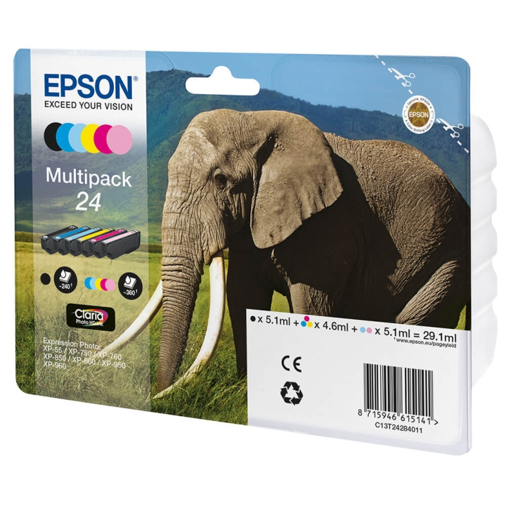 EPSON Blæk Multipak C13T24284011 24 BK/C/M/Y/LC/LM i gruppen COMPUTERTILBEHØR / Printere og tilbehør / Blæk og toner / Blækpatroner / Epson hos TP E-commerce Nordic AB (C26782)