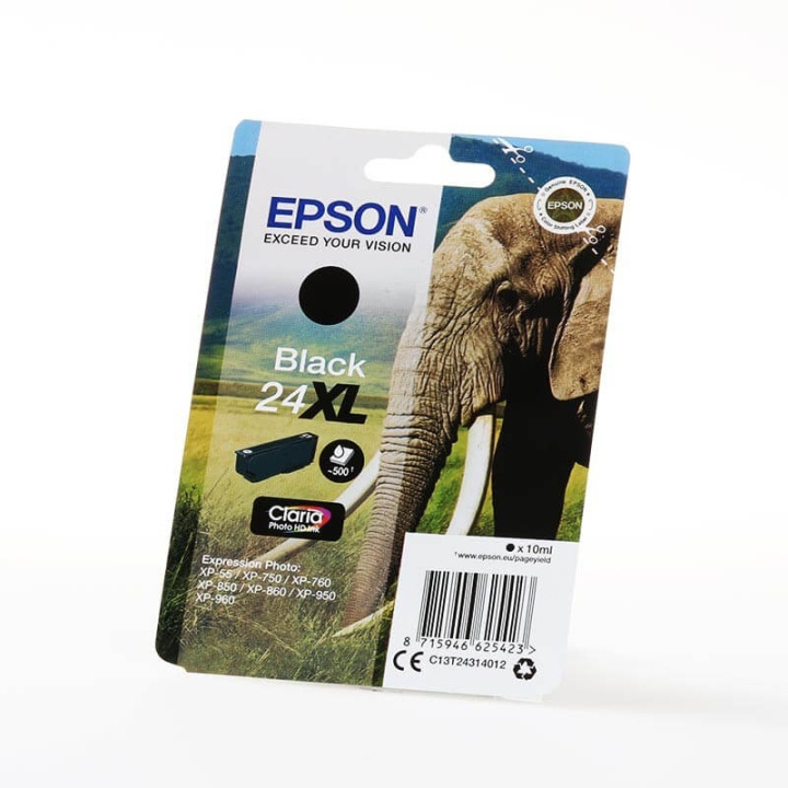 EPSON Blæk C13T24314012 24XL Elephant Sort i gruppen COMPUTERTILBEHØR / Printere og tilbehør / Blæk og toner / Blækpatroner / Epson hos TP E-commerce Nordic AB (C26783)