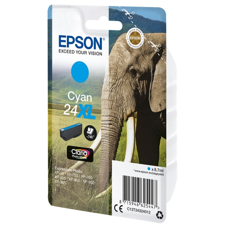 EPSON Blæk C13T24324012 24XL Cyan i gruppen COMPUTERTILBEHØR / Printere og tilbehør / Blæk og toner / Blækpatroner / Epson hos TP E-commerce Nordic AB (C26784)