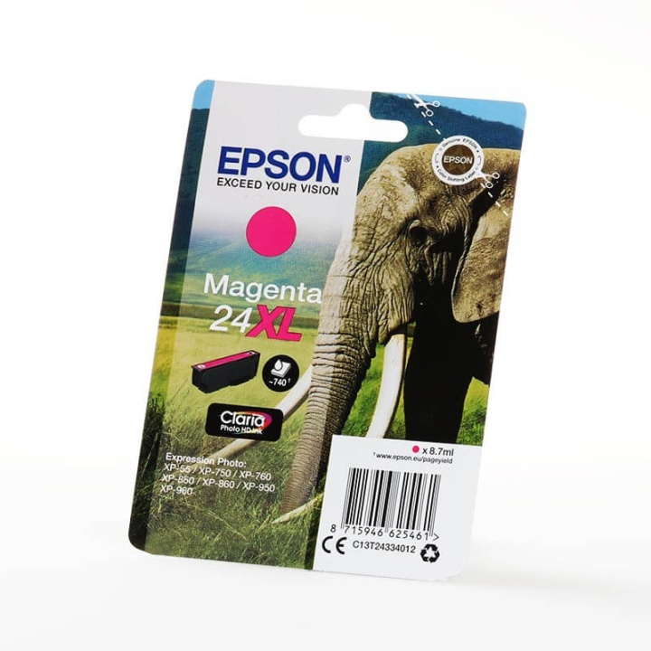 EPSON Blæk C13T24334012 24XL Elephant Magenta i gruppen COMPUTERTILBEHØR / Printere og tilbehør / Blæk og toner / Blækpatroner / Epson hos TP E-commerce Nordic AB (C26785)