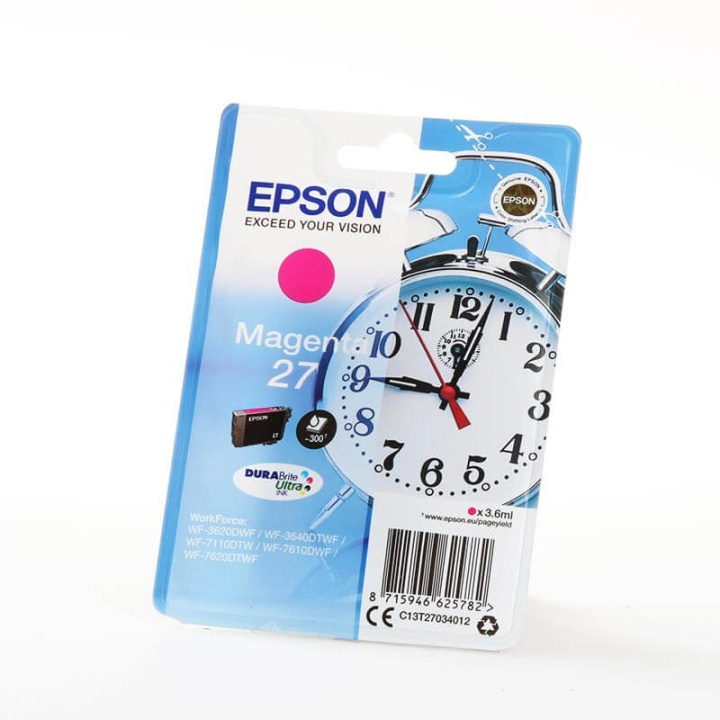 EPSON Blæk C13T27034012 27 Alarm Clock Magenta i gruppen COMPUTERTILBEHØR / Printere og tilbehør / Blæk og toner / Blækpatroner / Epson hos TP E-commerce Nordic AB (C26798)