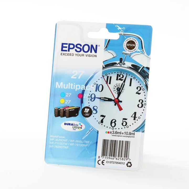 EPSON Blæk C13T27054012 27 Alarm Clock Farve Cyan Magenta Gul i gruppen COMPUTERTILBEHØR / Printere og tilbehør / Blæk og toner / Blækpatroner / Epson hos TP E-commerce Nordic AB (C26800)