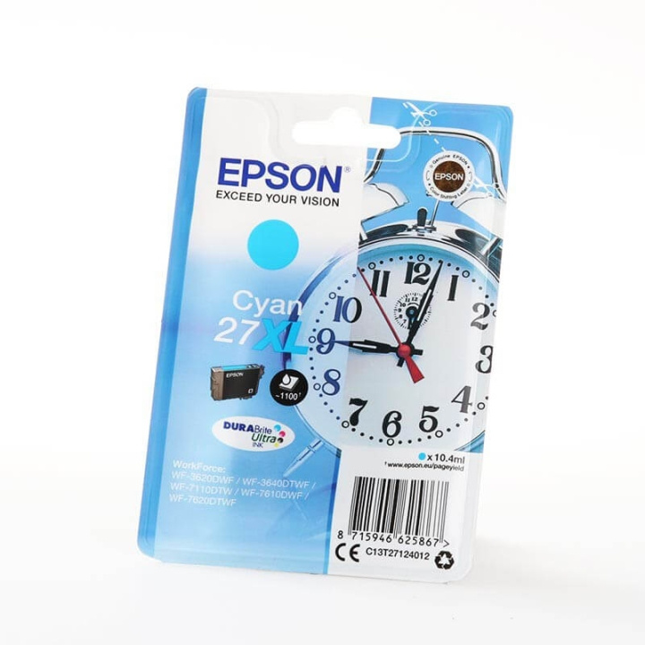 EPSON Blæk C13T27124012 27XL Alarm Clock Cyan i gruppen COMPUTERTILBEHØR / Printere og tilbehør / Blæk og toner / Blækpatroner / Epson hos TP E-commerce Nordic AB (C26802)