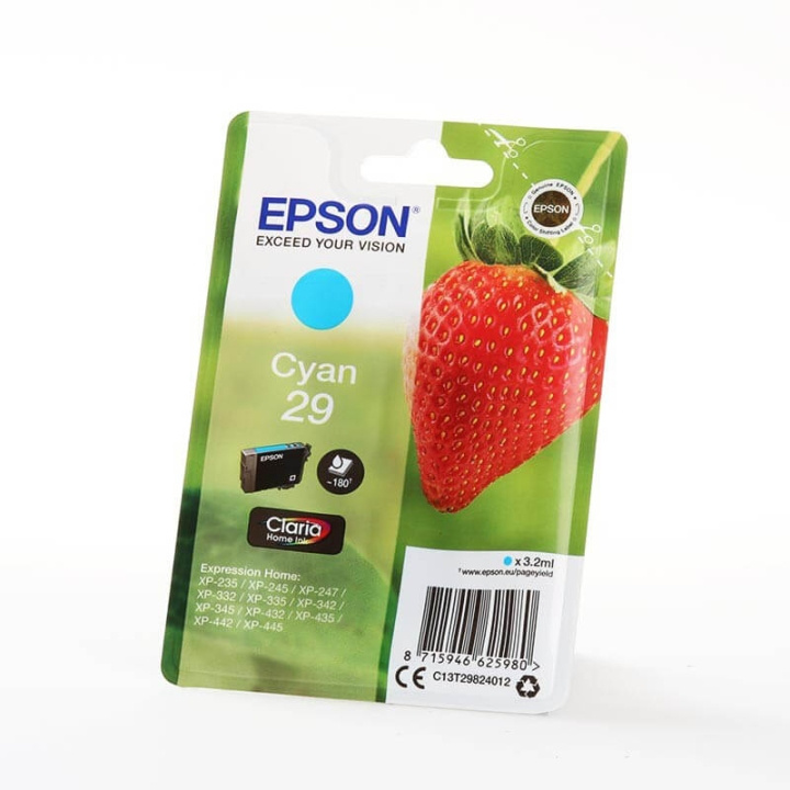 EPSON Blæk C13T29824012 29 Strawberry Cyan i gruppen COMPUTERTILBEHØR / Printere og tilbehør / Blæk og toner / Blækpatroner / Epson hos TP E-commerce Nordic AB (C26808)