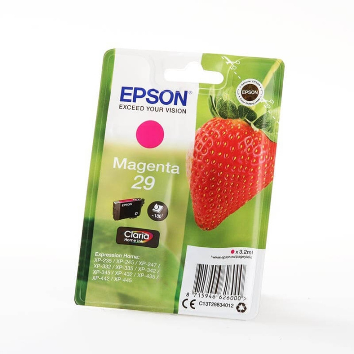 EPSON Blæk C13T29834012 29 Strawberry Magenta i gruppen COMPUTERTILBEHØR / Printere og tilbehør / Blæk og toner / Blækpatroner / Epson hos TP E-commerce Nordic AB (C26809)