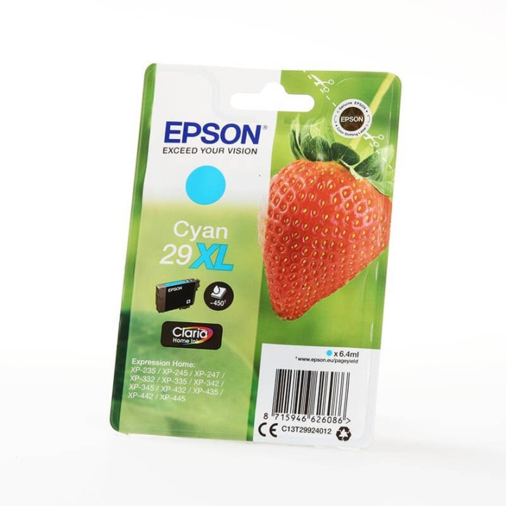 EPSON Blæk C13T29924012 29XL Strawberry Cyan i gruppen COMPUTERTILBEHØR / Printere og tilbehør / Blæk og toner / Blækpatroner / Epson hos TP E-commerce Nordic AB (C26813)