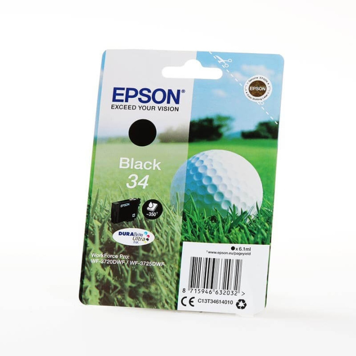 EPSON Blæk C13T34614010 34 Golf Ball Sort i gruppen COMPUTERTILBEHØR / Printere og tilbehør / Blæk og toner / Blækpatroner / Epson hos TP E-commerce Nordic AB (C26828)