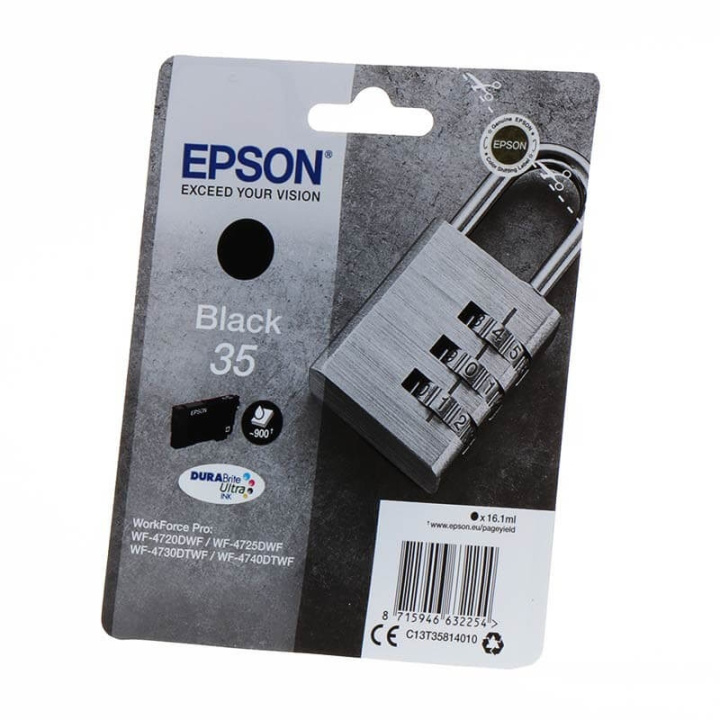 EPSON Blæk C13T35814010 35 Padlock Sort i gruppen COMPUTERTILBEHØR / Printere og tilbehør / Blæk og toner / Blækpatroner / Epson hos TP E-commerce Nordic AB (C26835)