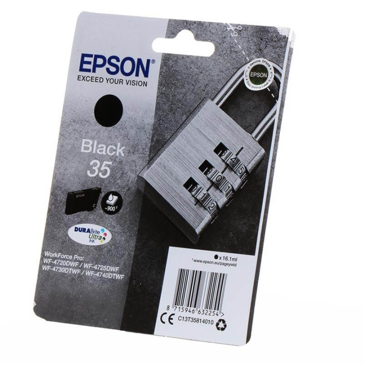 EPSON Blæk C13T35914010 35XL Padlock Sort i gruppen COMPUTERTILBEHØR / Printere og tilbehør / Blæk og toner / Blækpatroner / Epson hos TP E-commerce Nordic AB (C26837)