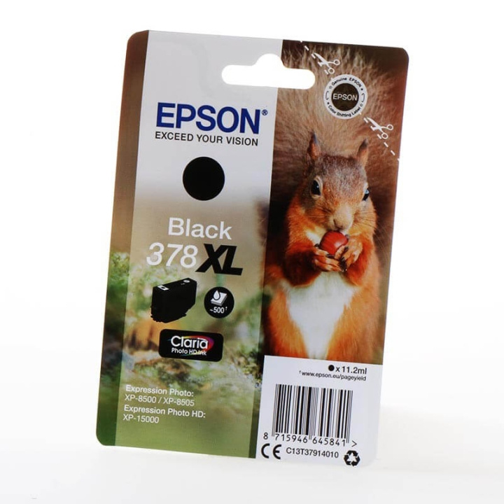 EPSON Blæk Multipak Squirrel C13T37914010 378XL Sort i gruppen COMPUTERTILBEHØR / Printere og tilbehør / Blæk og toner / Blækpatroner / Epson hos TP E-commerce Nordic AB (C26843)