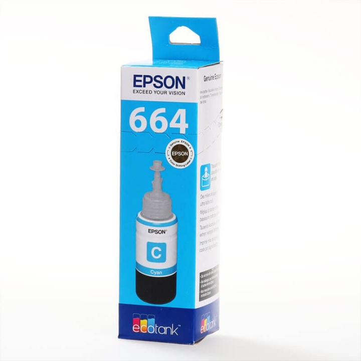 EPSON Blæk C13T664240 664 Ecotank Cyan i gruppen COMPUTERTILBEHØR / Printere og tilbehør / Blæk og toner / Blækpatroner / Epson hos TP E-commerce Nordic AB (C26850)