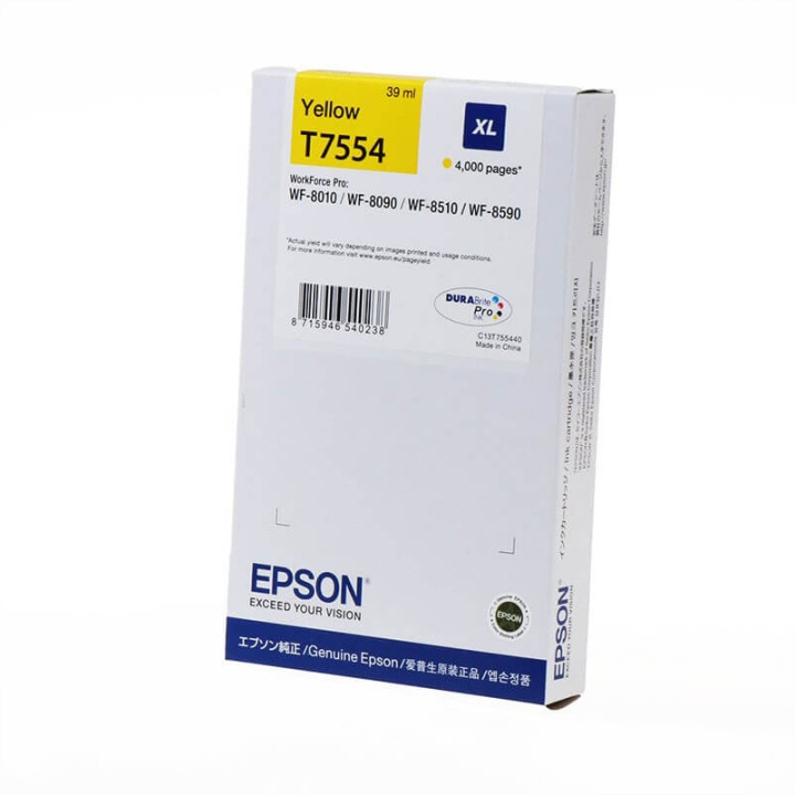 EPSON Blæk C13T755440 T7554 XL Gul i gruppen COMPUTERTILBEHØR / Printere og tilbehør / Blæk og toner / Blækpatroner / Epson hos TP E-commerce Nordic AB (C26865)