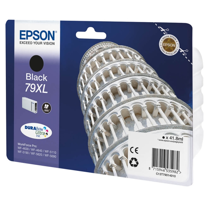 EPSON Blæk C13T79014010 79XL Tower of Pisa Sort i gruppen COMPUTERTILBEHØR / Printere og tilbehør / Blæk og toner / Blækpatroner / Epson hos TP E-commerce Nordic AB (C26869)