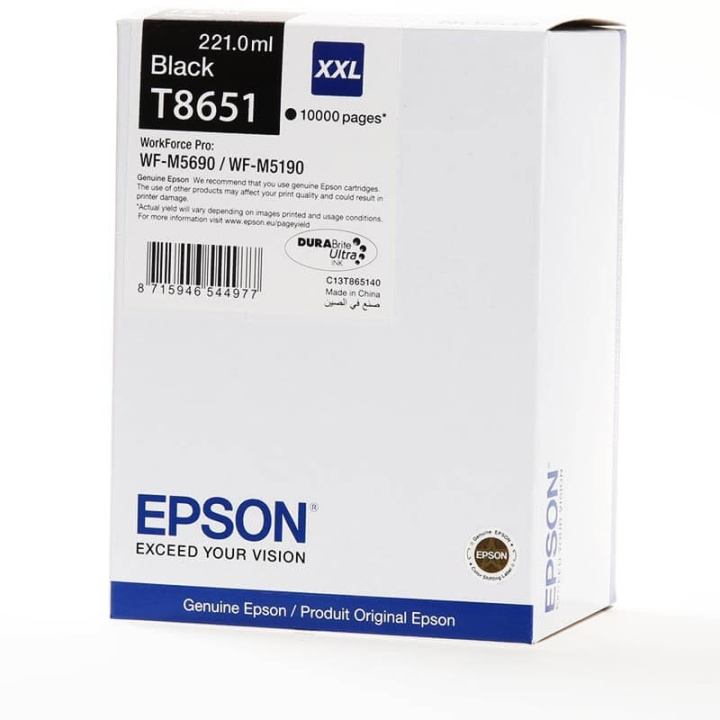 EPSON Blæk C13T865140 T8651 XXL Sort i gruppen COMPUTERTILBEHØR / Printere og tilbehør / Blæk og toner / Blækpatroner / Epson hos TP E-commerce Nordic AB (C26873)