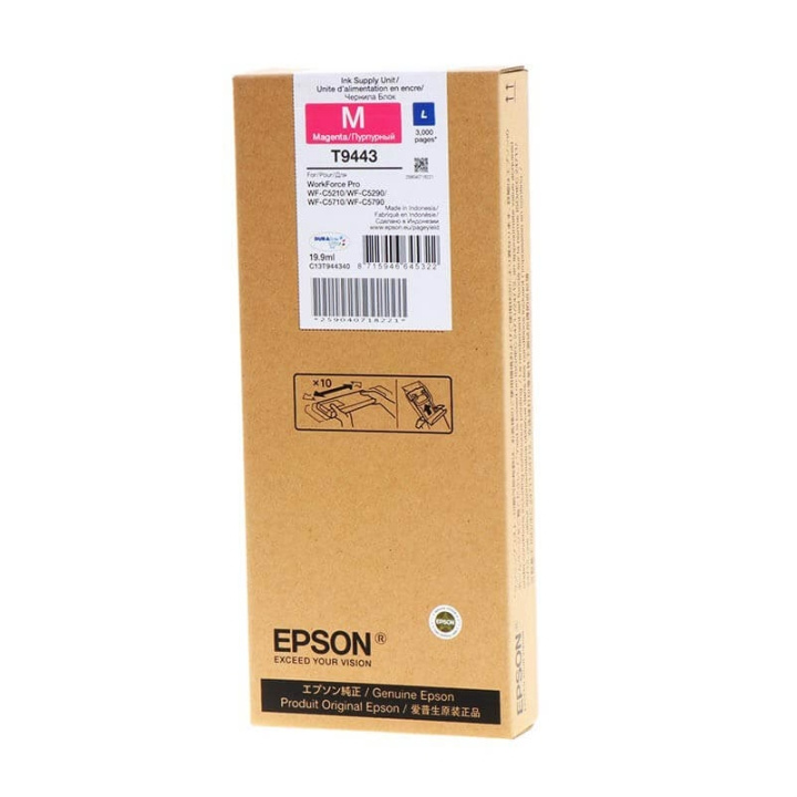 EPSON Blæk C13T944340 T9443 Magenta i gruppen COMPUTERTILBEHØR / Printere og tilbehør / Blæk og toner / Blækpatroner / Epson hos TP E-commerce Nordic AB (C26882)