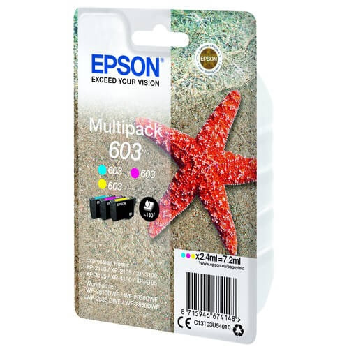 EPSON Blæk C13T03U54010 603 Multipack, Starfish i gruppen COMPUTERTILBEHØR / Printere og tilbehør / Blæk og toner / Blækpatroner / Epson hos TP E-commerce Nordic AB (C26899)