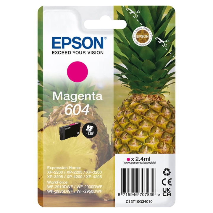 EPSON Blæk C13T10G34010 604 Magenta Ananas i gruppen COMPUTERTILBEHØR / Printere og tilbehør / Blæk og toner / Blækpatroner / Epson hos TP E-commerce Nordic AB (C26918)