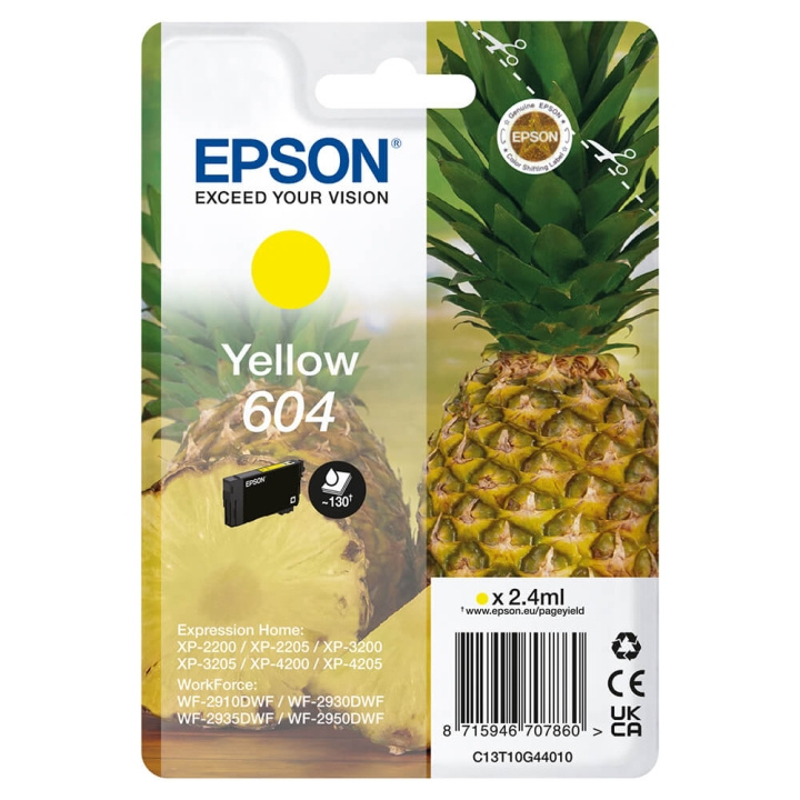 EPSON Blæk C13T10G44010 604 Gul Ananas i gruppen COMPUTERTILBEHØR / Printere og tilbehør / Blæk og toner / Blækpatroner / Epson hos TP E-commerce Nordic AB (C26919)