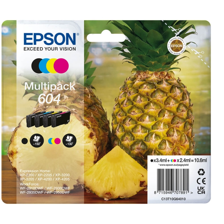 EPSON Blæk C13T10G64010 604 Multipak Ananas i gruppen COMPUTERTILBEHØR / Printere og tilbehør / Blæk og toner / Blækpatroner / Epson hos TP E-commerce Nordic AB (C26920)