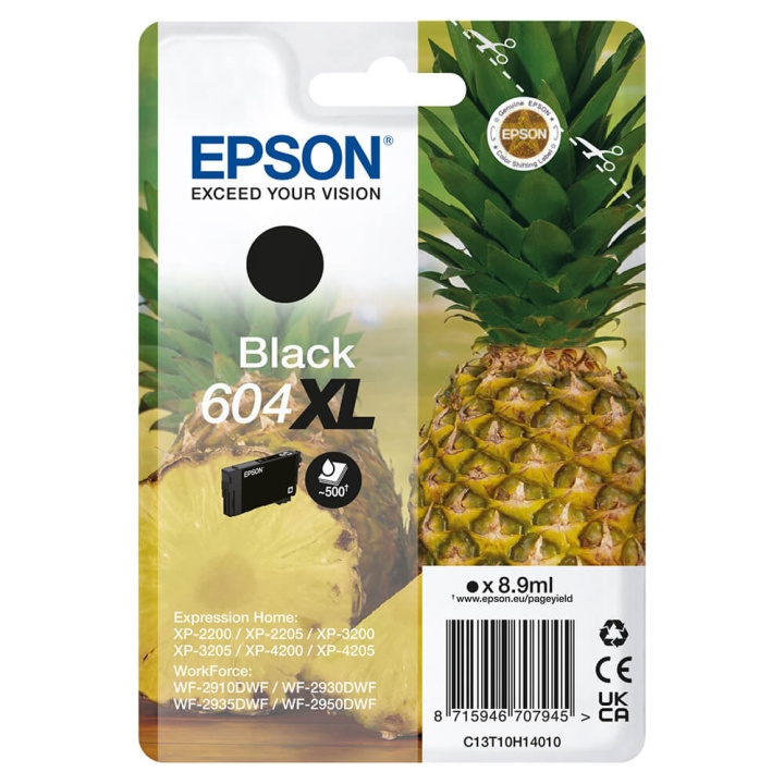 EPSON Blæk C13T10H14010 604XL Sort Ananas i gruppen COMPUTERTILBEHØR / Printere og tilbehør / Blæk og toner / Blækpatroner / Epson hos TP E-commerce Nordic AB (C26921)