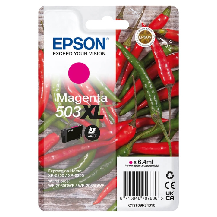 EPSON Blæk C13T09R34010 503XL Magenta, Chili i gruppen COMPUTERTILBEHØR / Printere og tilbehør / Blæk og toner / Blækpatroner / Epson hos TP E-commerce Nordic AB (C26939)