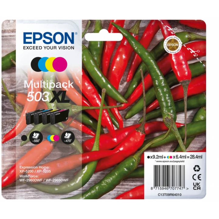 EPSON Blæk C13T09R64010 503XL Multipack, Chili i gruppen COMPUTERTILBEHØR / Printere og tilbehør / Blæk og toner / Blækpatroner / Epson hos TP E-commerce Nordic AB (C26941)