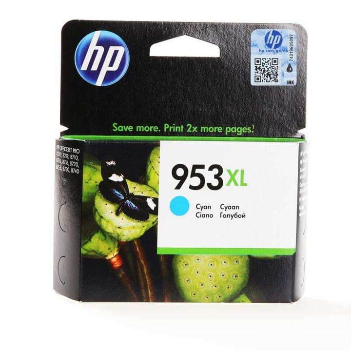 HP Blæk F6U16AE 953XL Cyan i gruppen COMPUTERTILBEHØR / Printere og tilbehør / Blæk og toner / Toner / HP hos TP E-commerce Nordic AB (C26986)