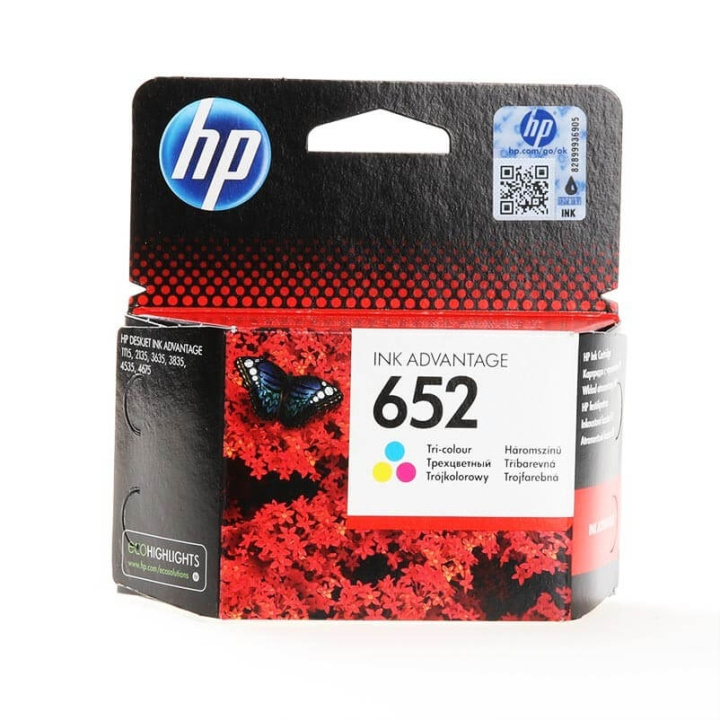 HP Blæk F6V24AE 652 Tri-colour Cyan Magenta Gul i gruppen COMPUTERTILBEHØR / Printere og tilbehør / Blæk og toner / Toner / HP hos TP E-commerce Nordic AB (C26993)